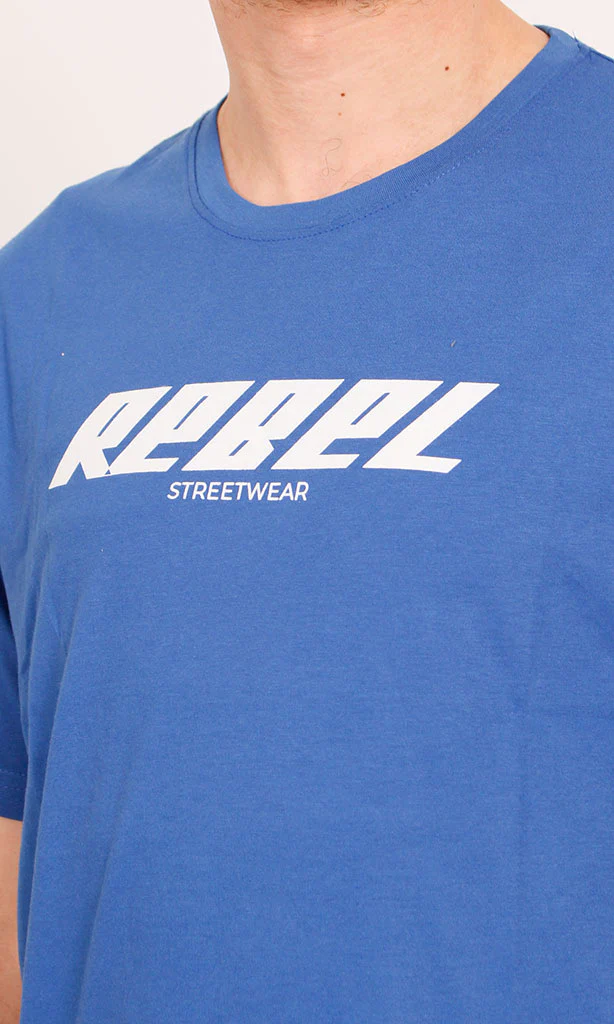O203105 - Rebel Graphic T-Shirt – Royal Blue - Image 3