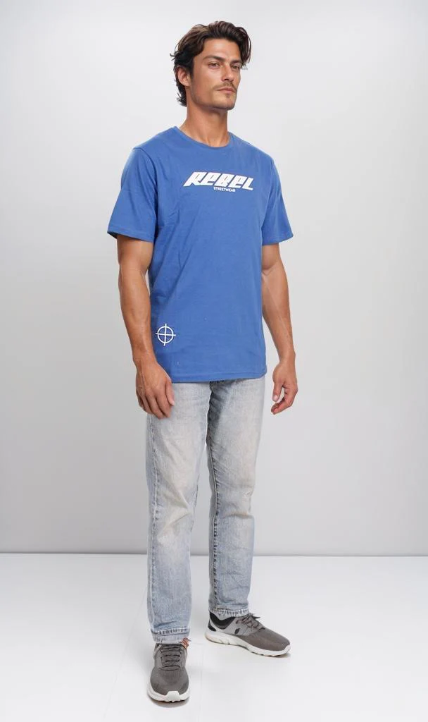 O203105 - Rebel Graphic T-Shirt – Royal Blue - Image 5