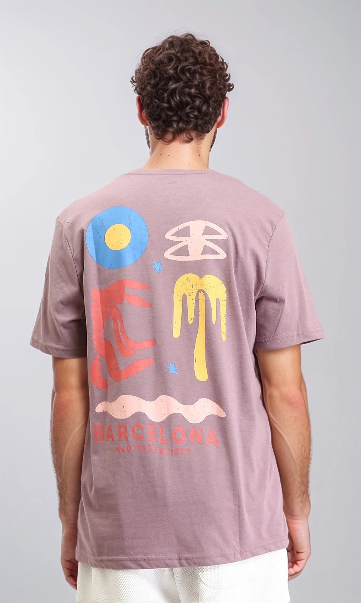 O203107 - "Barcelona" Printed Slip On Tee - Dusty Rose - Image 2