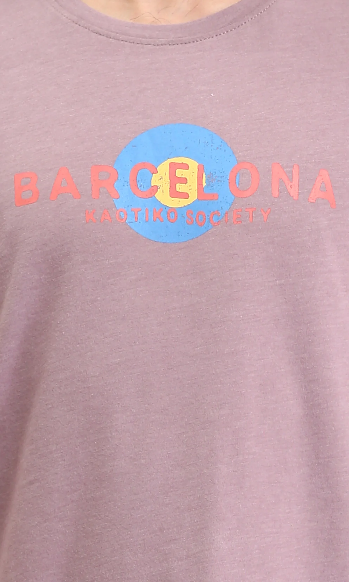 O203107 - "Barcelona" Printed Slip On Tee - Dusty Rose - Image 3