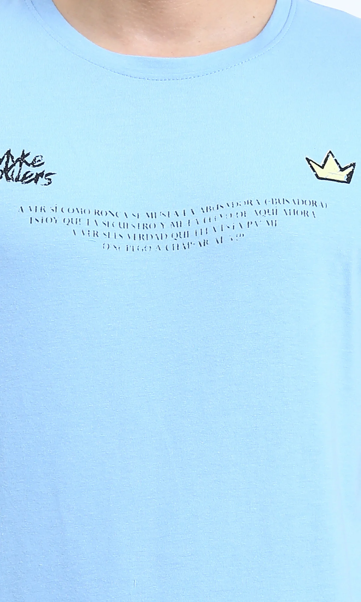 O203117 - Short Sleeves Regular Fit Tee - Light Blue - Image 3