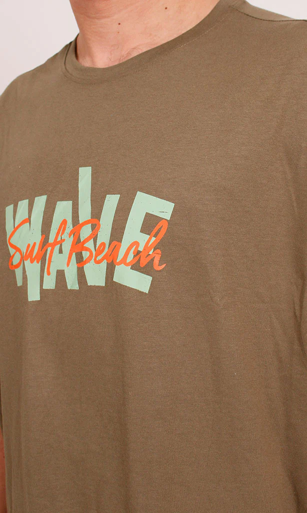 O203119 - Graphic Surf T-Shirt – Olive Green - Image 3