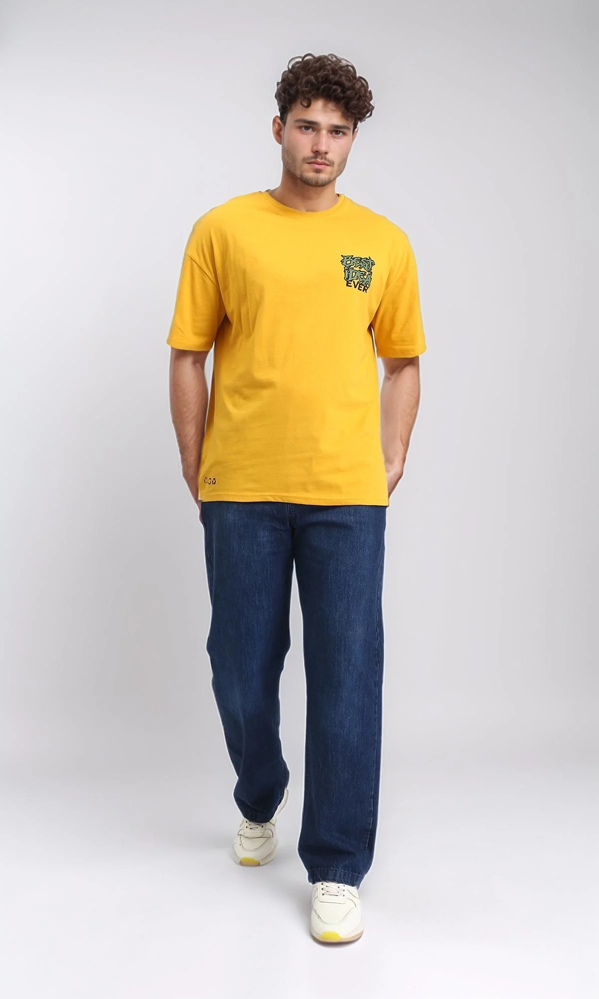 O203130 - Crew Neck Slip On Casual Tee - Mustard - Image 4