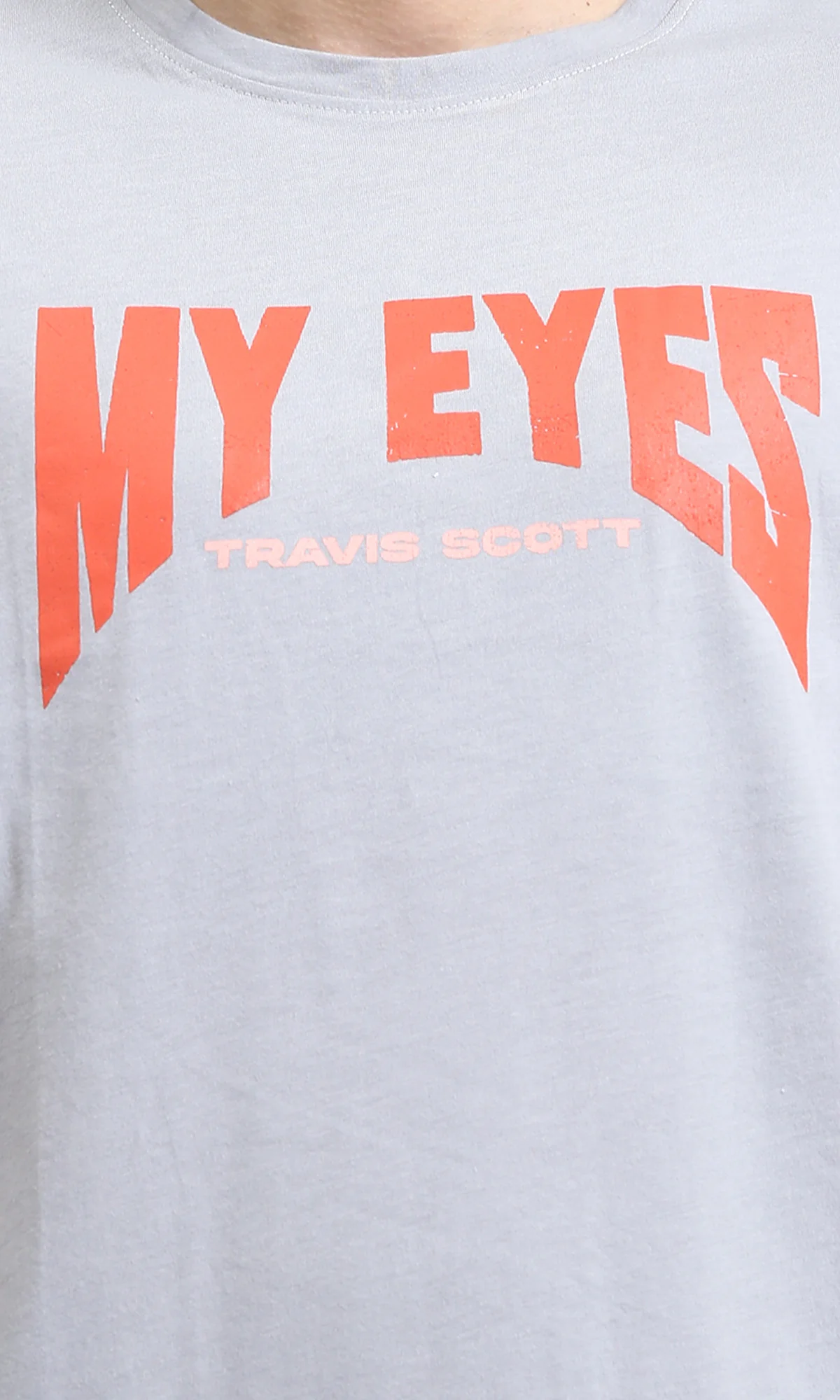 O203147 - Slip On Printed Summer Tee - Light Grey - Image 3