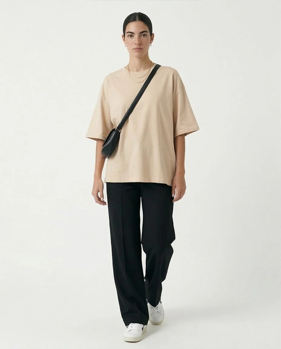 Ravin Oversized Heavyweight Cotton T-Shirt in Sand - O203152 - Image 4
