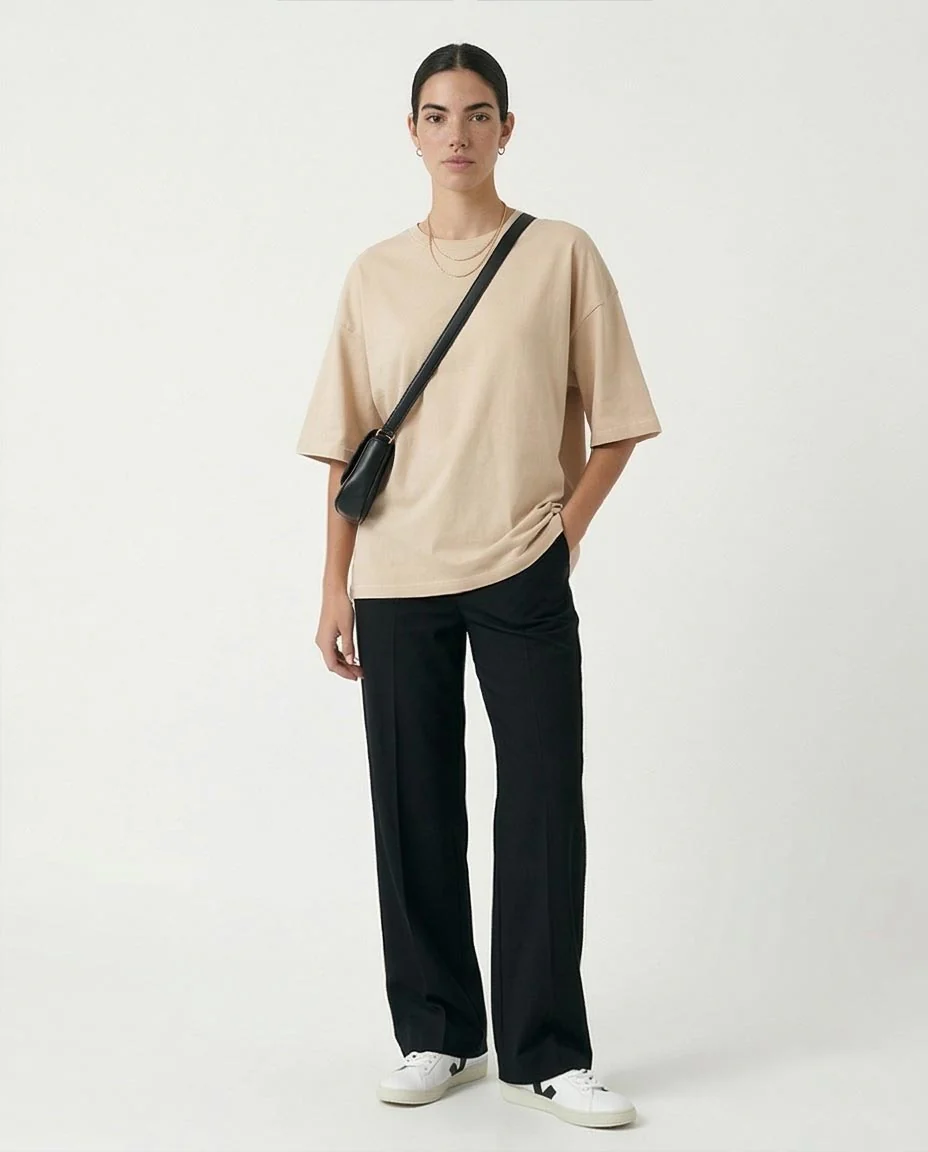 Ravin Oversized Heavyweight Cotton T-Shirt in Sand - O203152 - Image 5