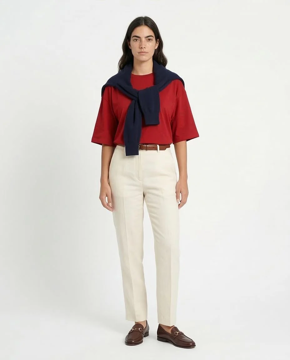 Ravin Oversized Crimson Tee - Everyday Comfort & Modern Style - O203153 - Image 3