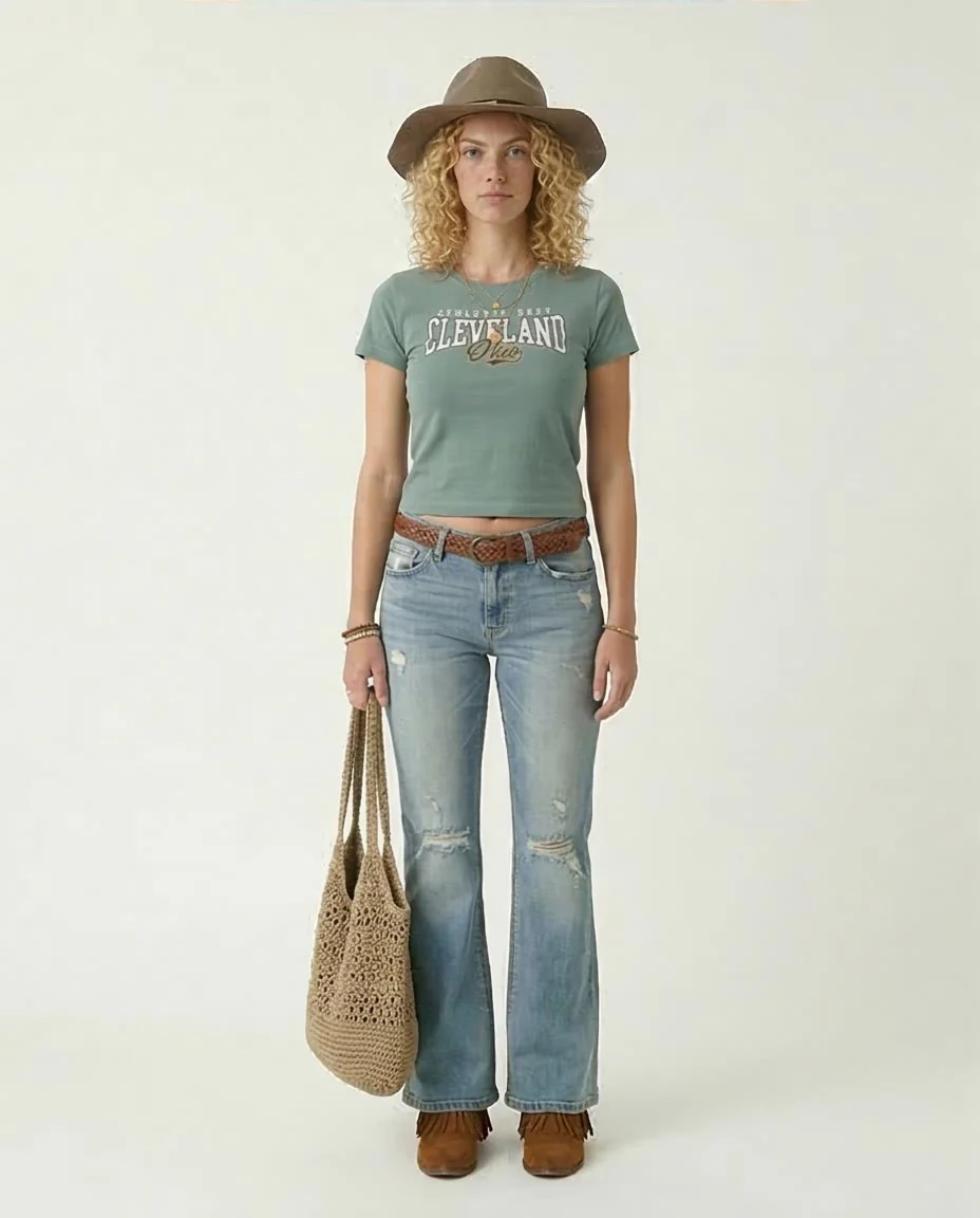 Ravin Cleveland Ohio Graphic Tee - Modern Boho Style - green - O203160 - Image 3