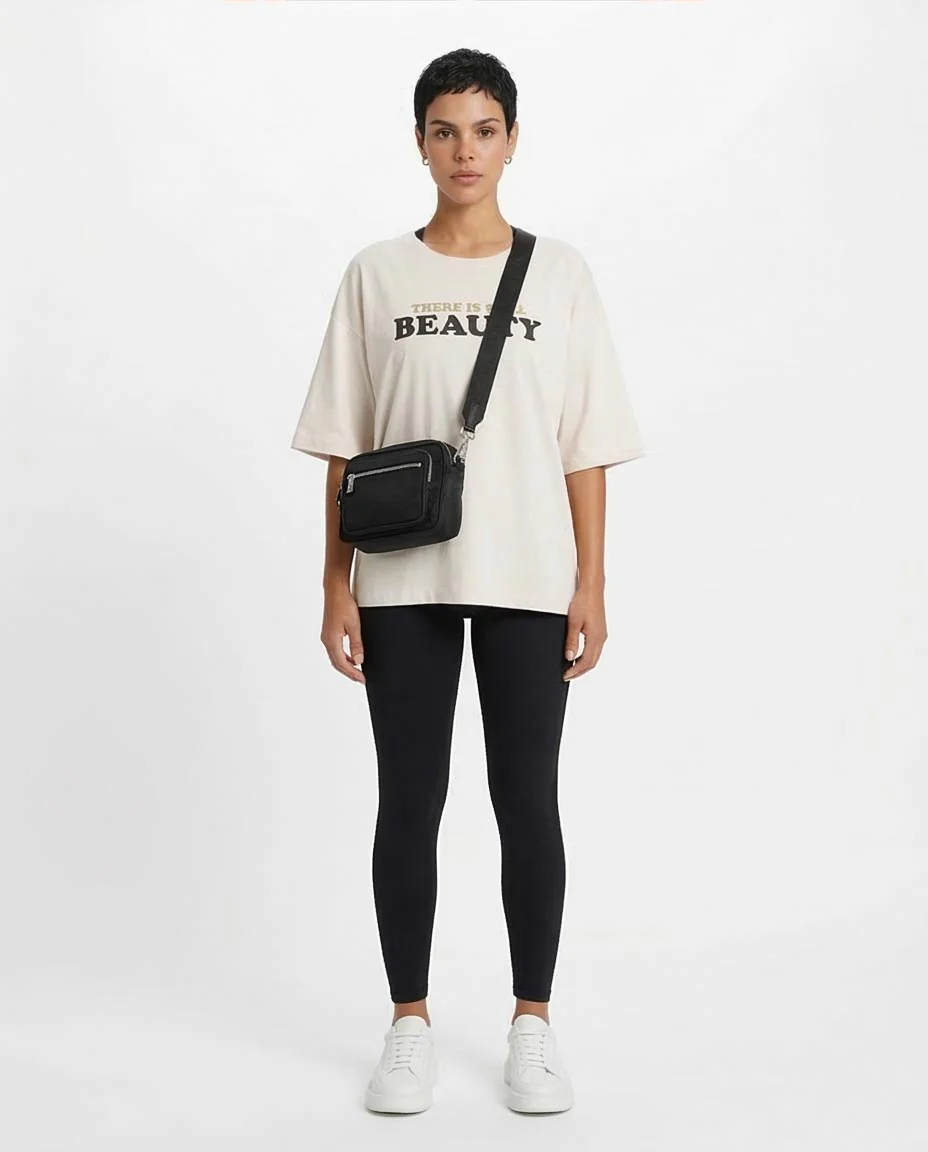 Ravin "Still Beauty" Oversized Graphic T-Shirt – Cream - O203254 - Image 3