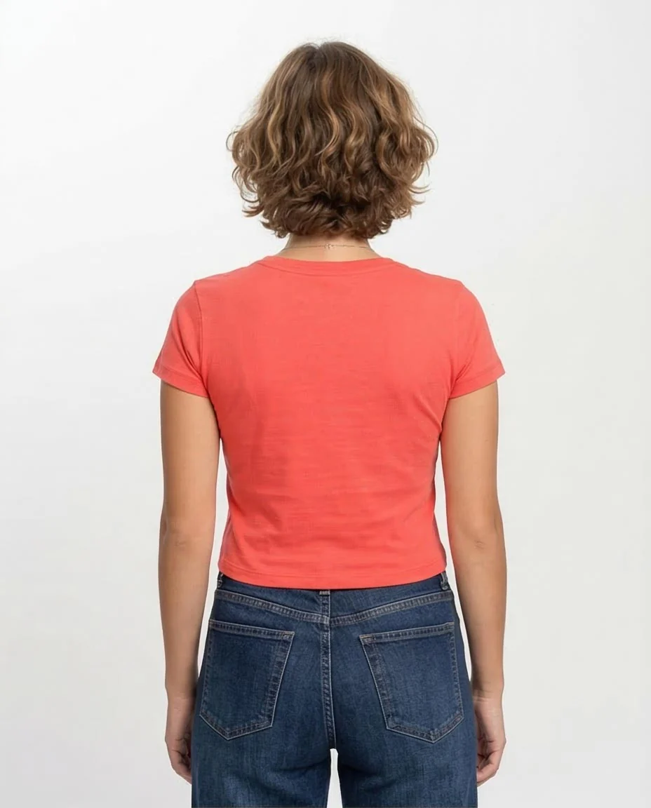 Ravin Women's Lake Michigan Graphic Cropped T-Shirt - Coral - O203256 - Image 2