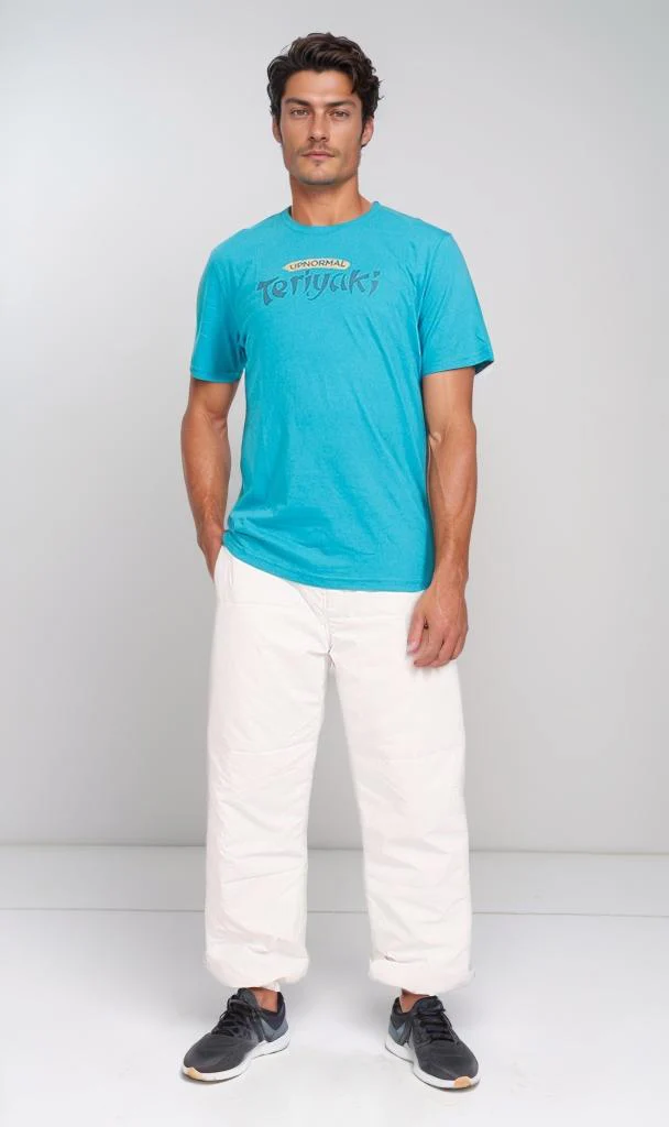 O203309 - Ramen Bowl Graphic T-Shirt – Teal Blue - Image 4