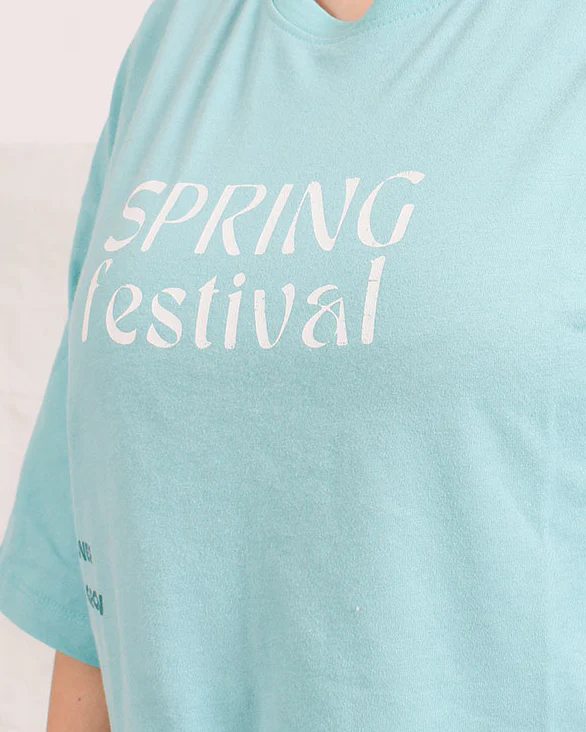 RAVIN Women’s "Spring Festival" Cropped Graphic T-Shirt - Aqua - O203337 - Image 4