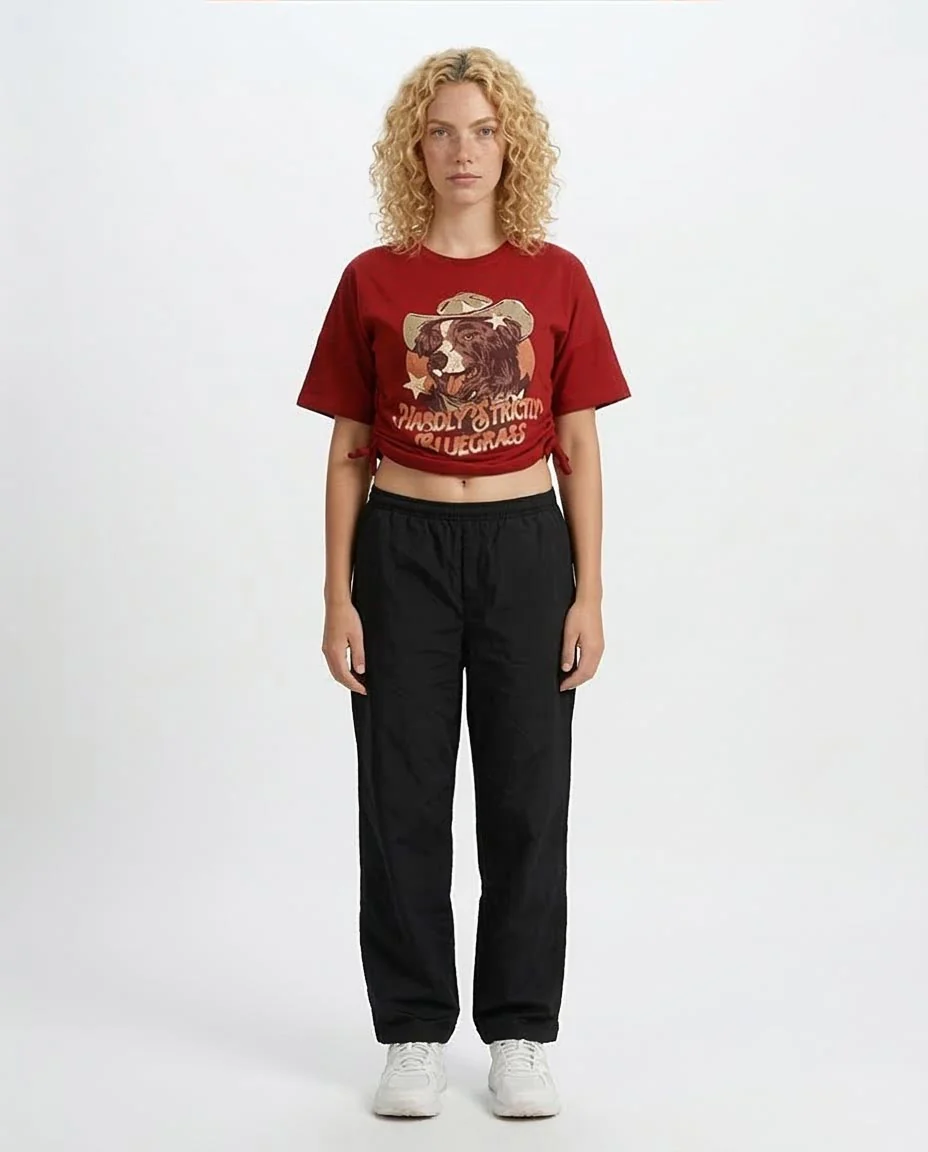 Ravin | Women’s Side-Cinch Graphic Tee – "Hardly Strictly Bluegrass" Edition - Heritage Red - O203510 - Image 3