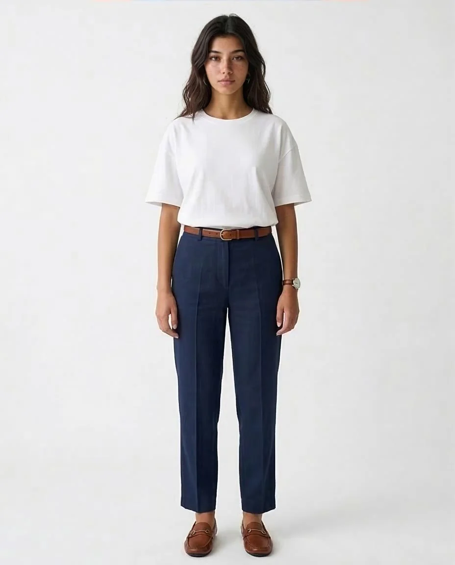 Ravin Essential Oversized Crew Neck T-Shirt – Crisp White - O203516 - Image 3