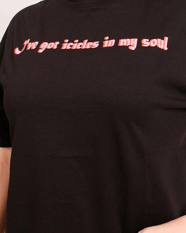 Ravin Unisex Oversized "Icicles in my Soul" Graphic T-Shirt – Black - O204298 - Image 4