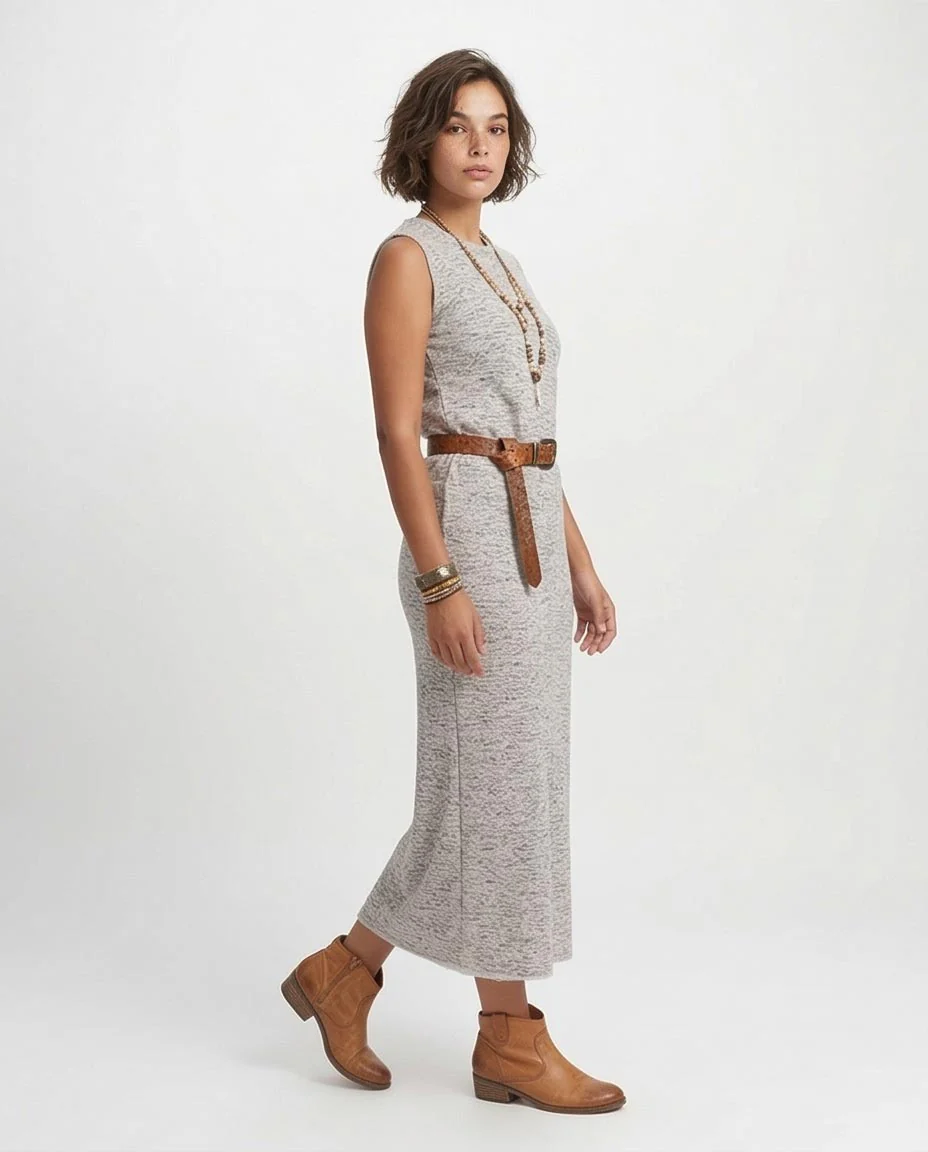 Ravin Women’s Textured Marled Sleeveless Maxi Dress - O204384 - Image 4