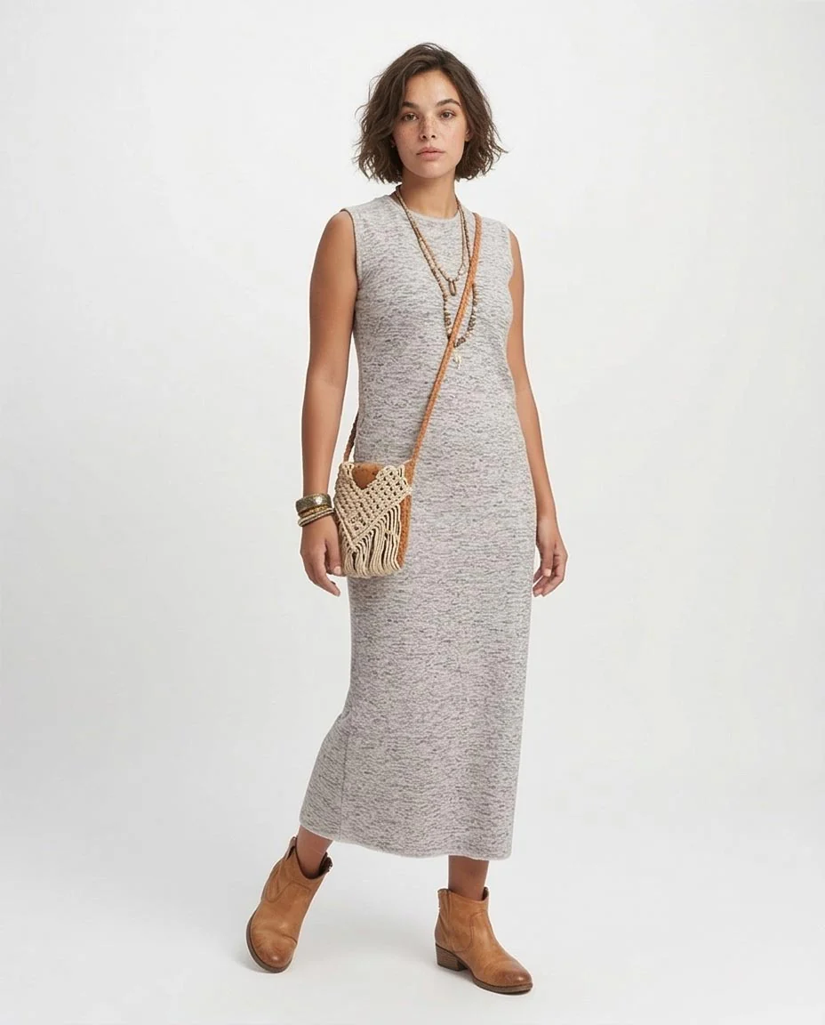 Ravin Women’s Textured Marled Sleeveless Maxi Dress - O204384 - Image 5