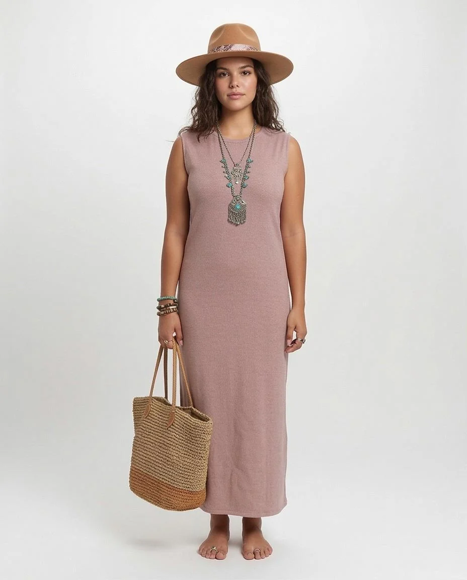 Ravin Women’s Sleeveless Knit Maxi Dress – Dusty Rose - O204389 - Image 5
