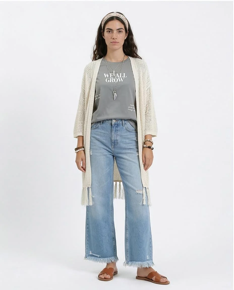 Ravin | "We All Grow" Oversized Graphic T-Shirt – Slate Grey - R204528 - Image 3