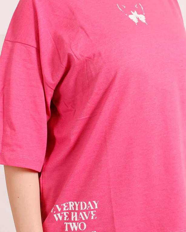 RAVIN Men’s Oversized "Evolve or Repeat" Graphic T-Shirt - Pink - R204531 - Image 4