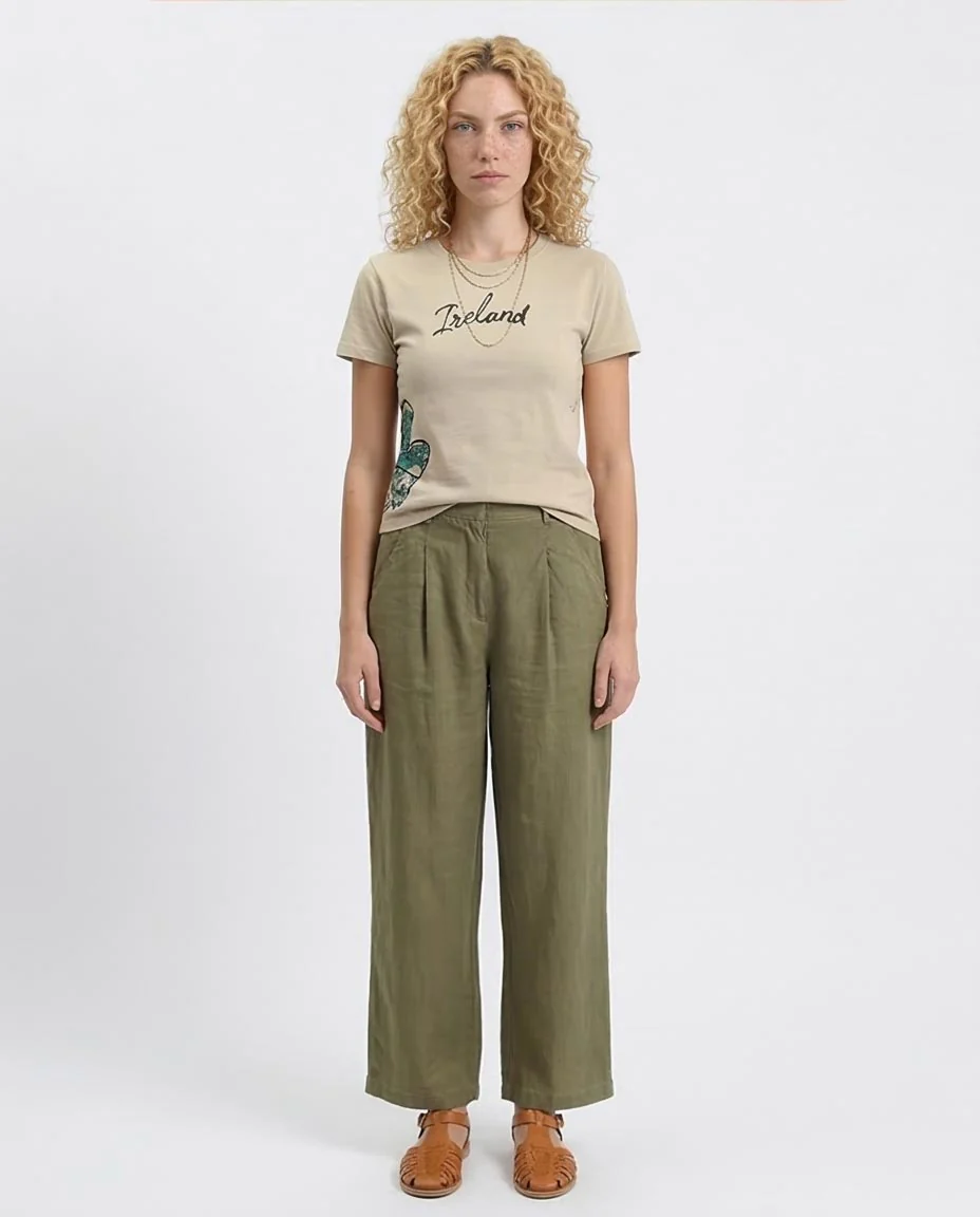 Ravin Vintage Postcard "Ireland" Graphic T-Shirt – Sand - R204534 - Image 3