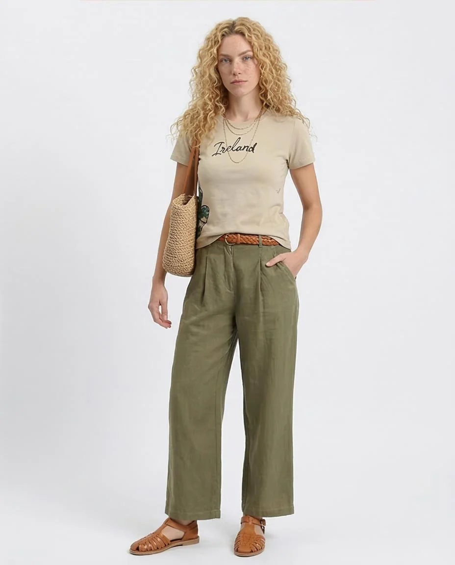 Ravin Vintage Postcard "Ireland" Graphic T-Shirt – Sand - R204534 - Image 5