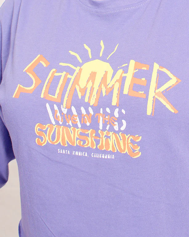 Ravin Women’s Summer Sunshine Cropped Graphic T-Shirt - Purple - R204536 - Image 4
