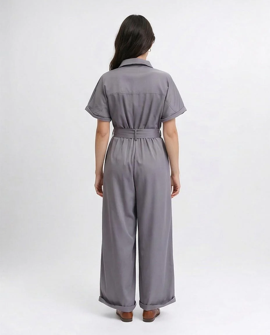 Ravin Utility Wide-Leg Jumpsuit with Tortoise Belt - R204587 - Image 2