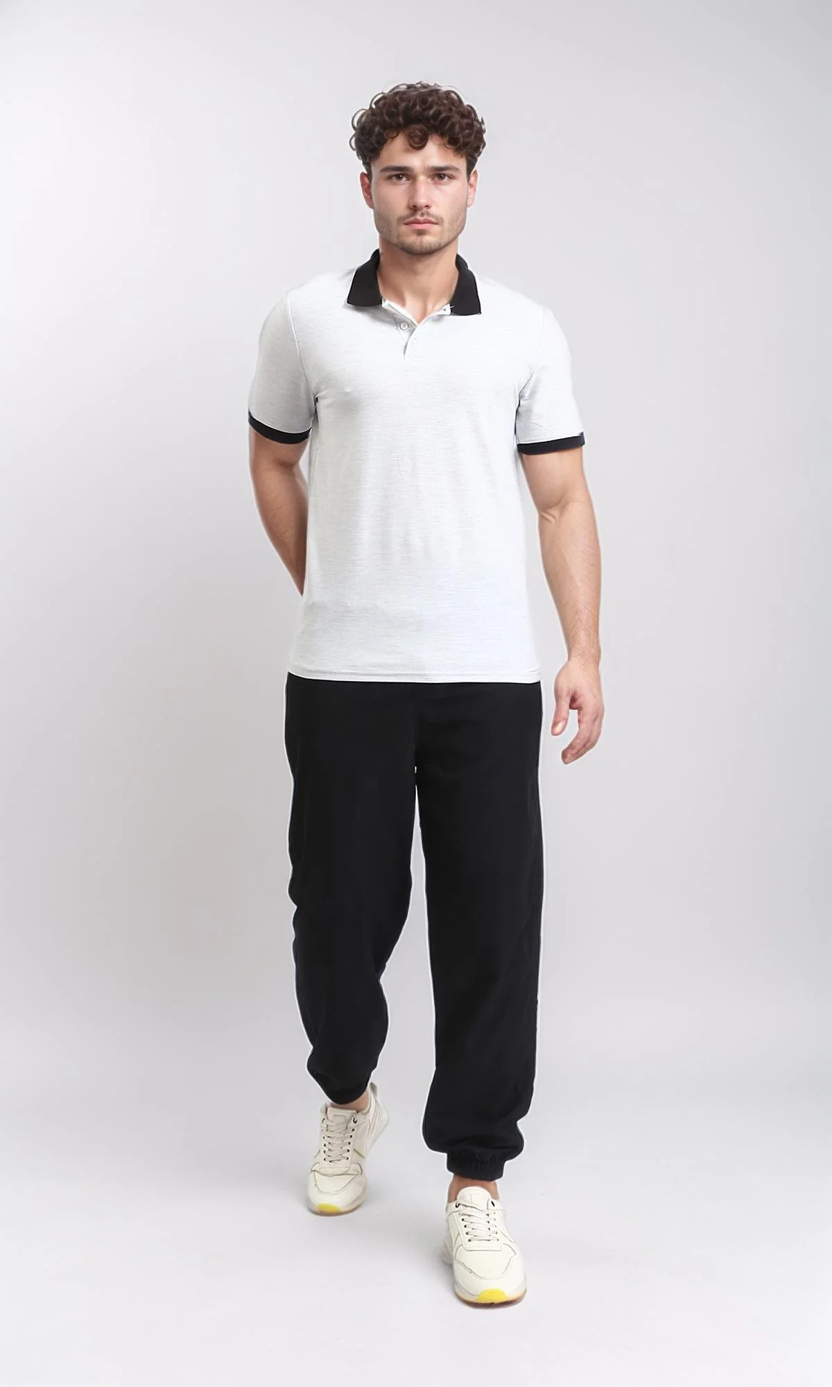 R204665 - Short Sleeves Regular Polo Shirt - Heather Light Grey - Image 4