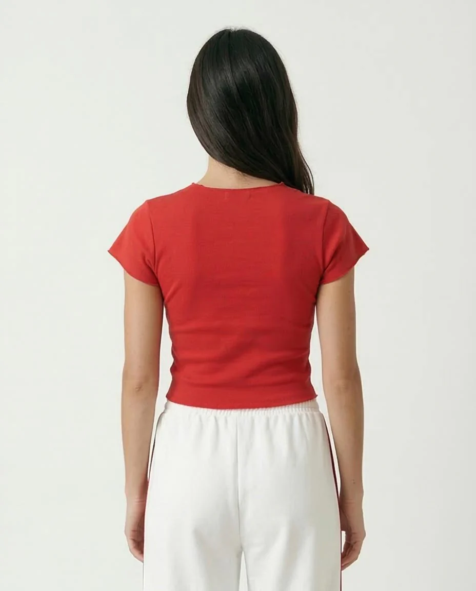 Ravin Women’s Sugawara 02 Graphic Baby Tee – Red - R205512 - Image 2