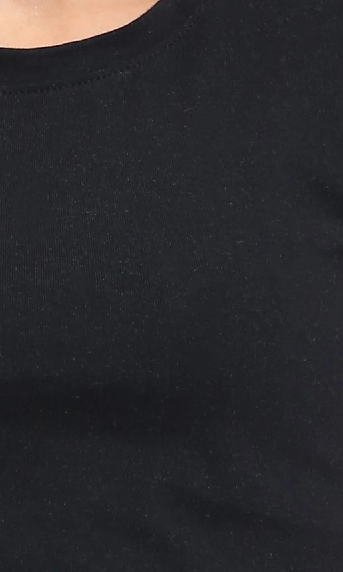 R205860 - Short Sleeves Solid Basic Tee - Black - Image 3
