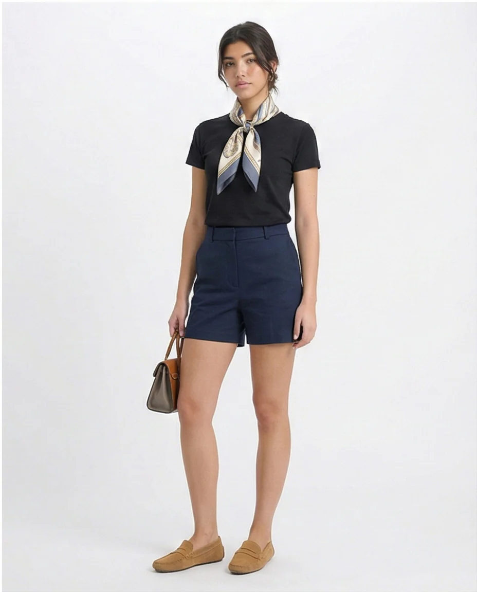 R205860 - Short Sleeves Solid Basic Tee - Black - Image 4