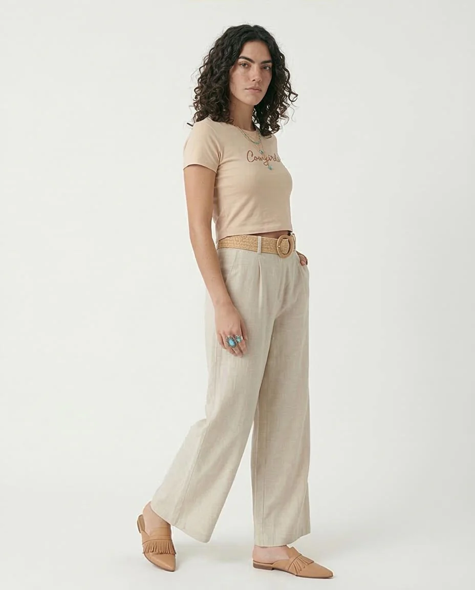 Ravin Women’s "Long Live Cowgirls" Graphic Crop T-Shirt – Sand - R205861 - Image 5