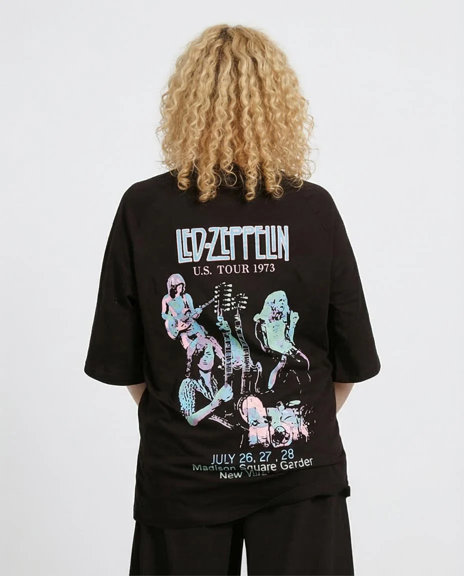 Ravin x Led Zeppelin: '73 U.S. Tour Oversized Graphic Teet - Black - R205873 - Image 2