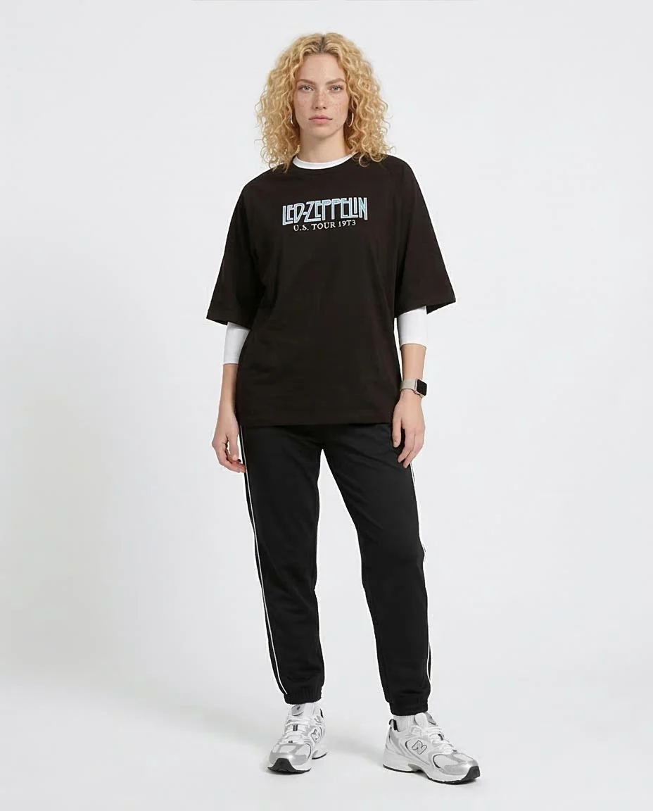 Ravin x Led Zeppelin: '73 U.S. Tour Oversized Graphic Teet - Black - R205873 - Image 3