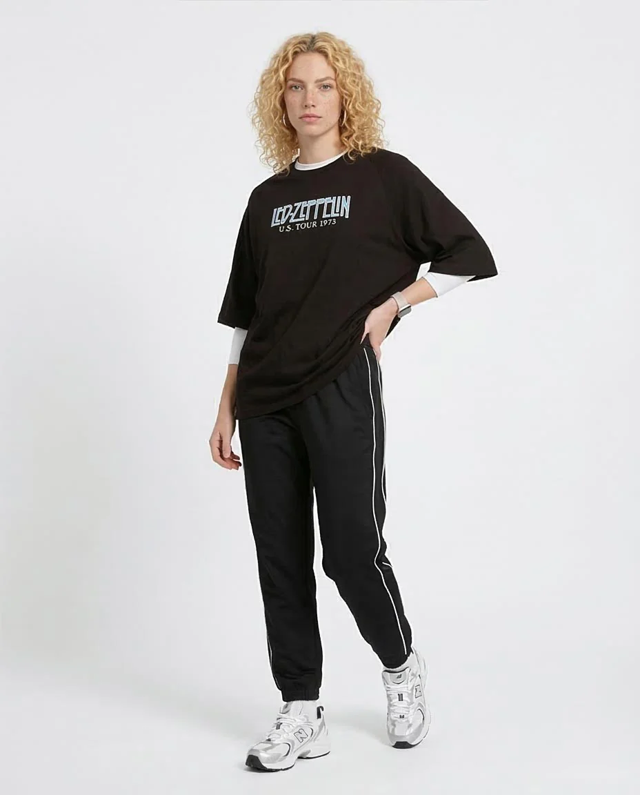 Ravin x Led Zeppelin: '73 U.S. Tour Oversized Graphic Teet - Black - R205873 - Image 5