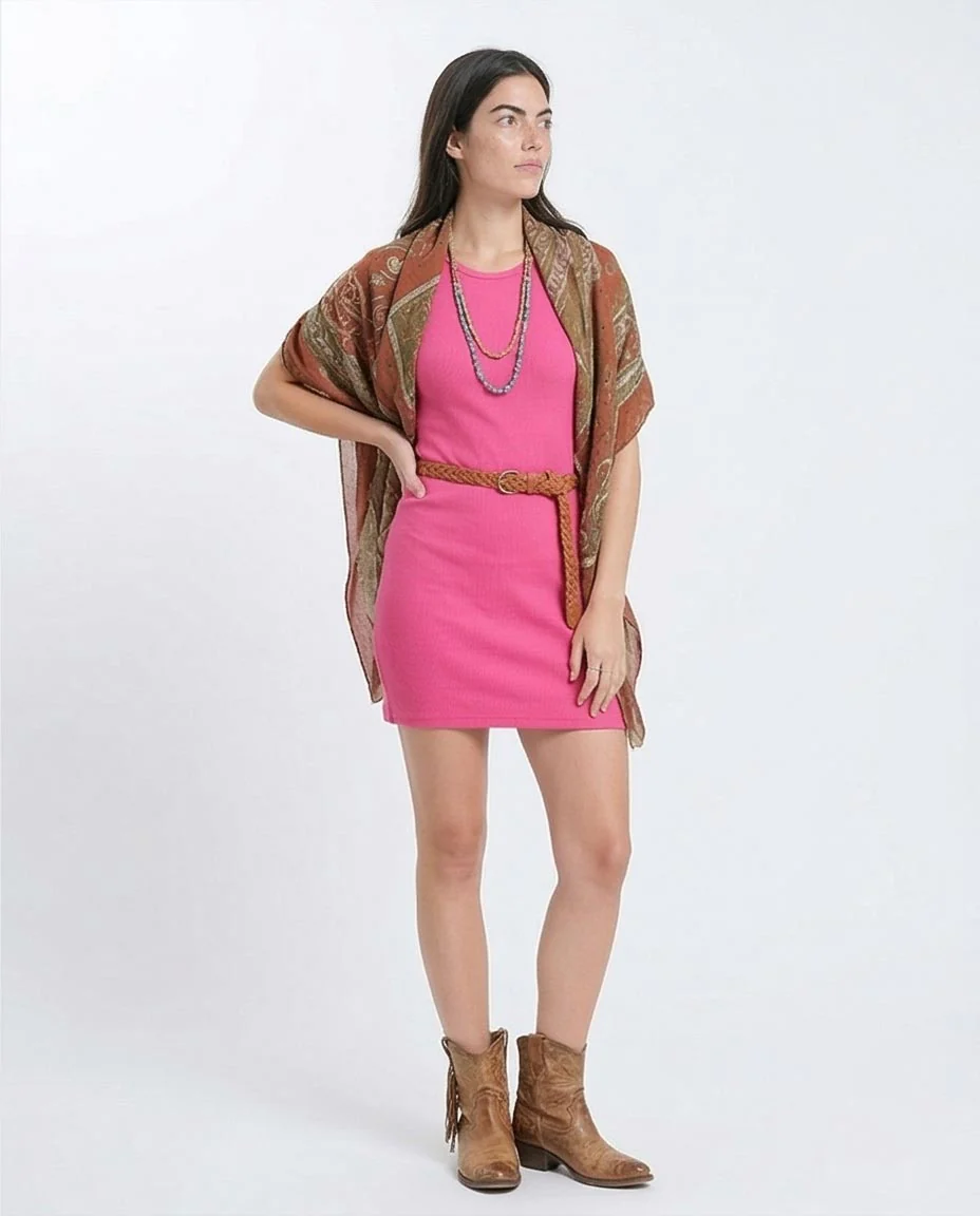 R205894 - Ribbed Sleeveless Bodycon Short Dress - Hot Pink - Image 5