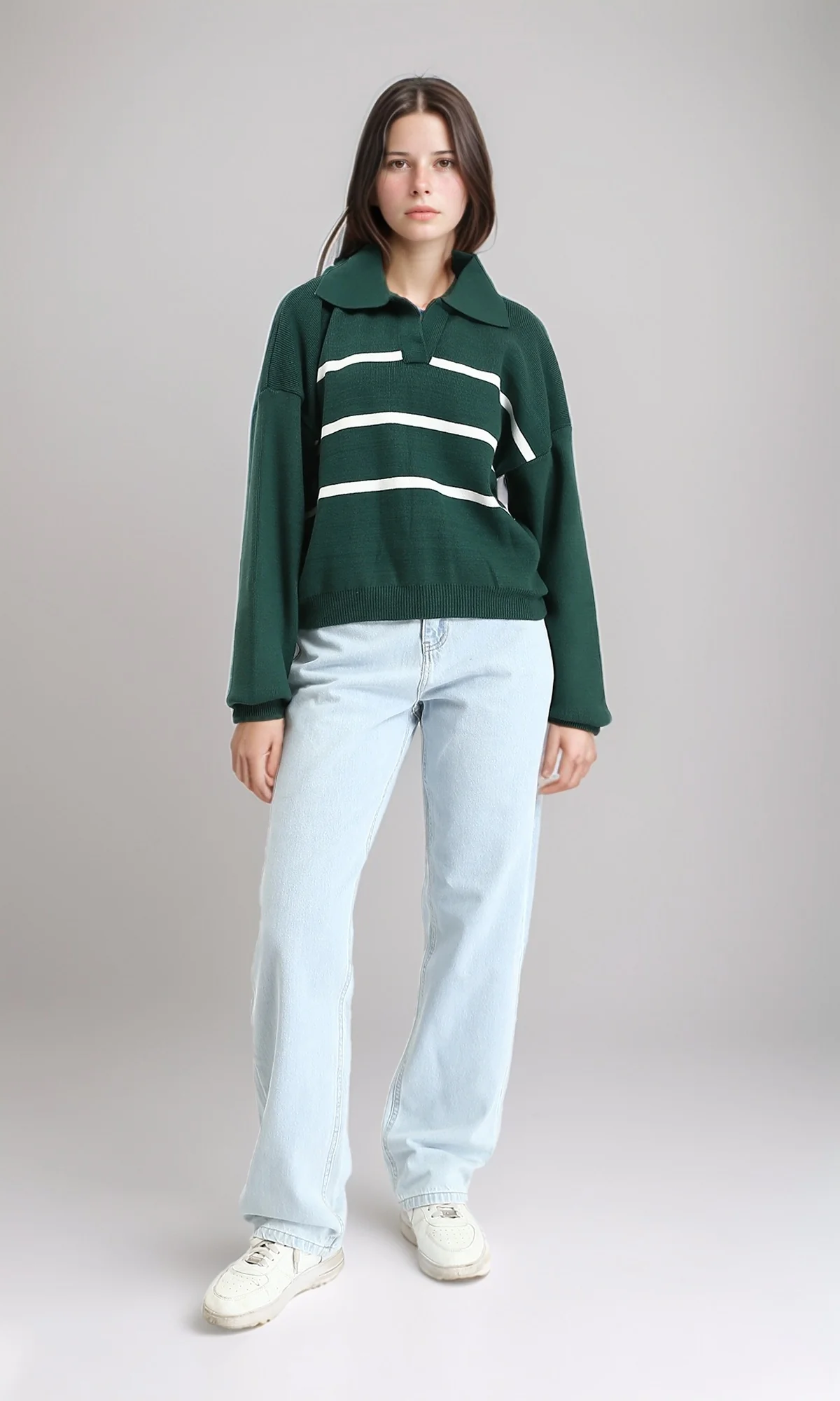 R205929 - Straight Leg Solid Jeans with Pockets - Light Blue - Image 4