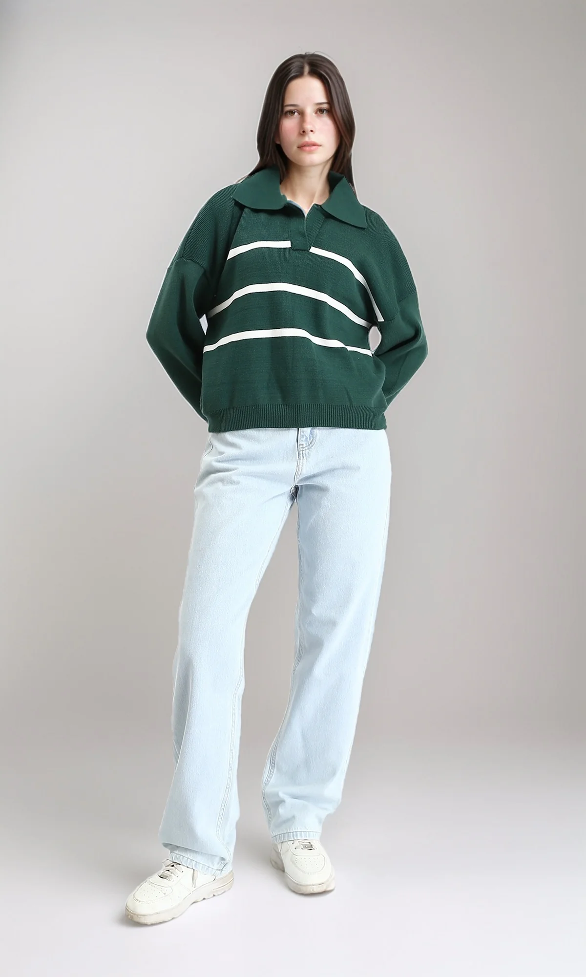 R205929 - Straight Leg Solid Jeans with Pockets - Light Blue - Image 5