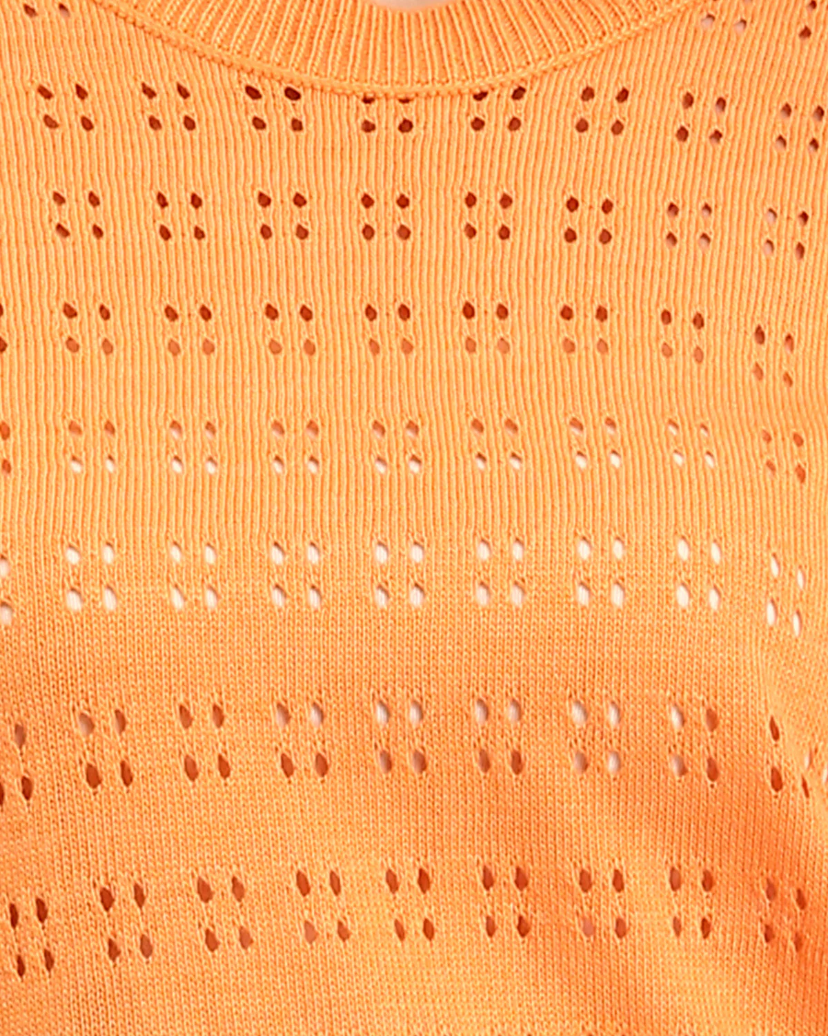 Ravin Women’s Pointelle Knit Crewneck Sweater – Apricot - R205972 - Image 4