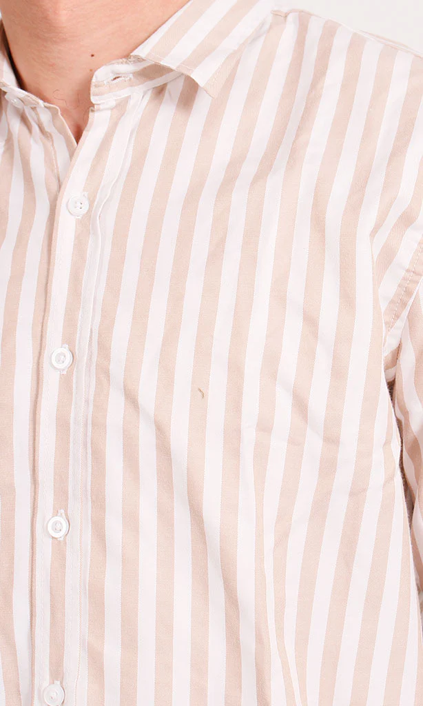 R206384 - Striped Button-Up Shirt - Light Pink - Image 3