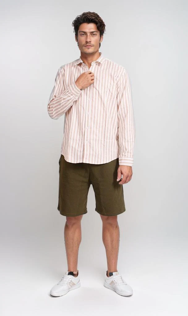 R206384 - Striped Button-Up Shirt - Light Pink - Image 4