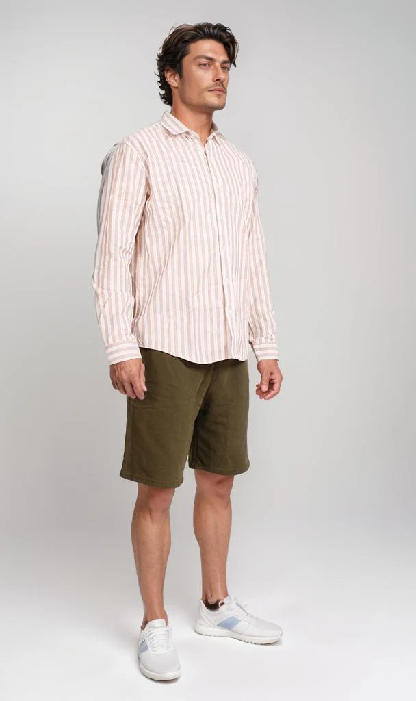 R206384 - Striped Button-Up Shirt - Light Pink - Image 5