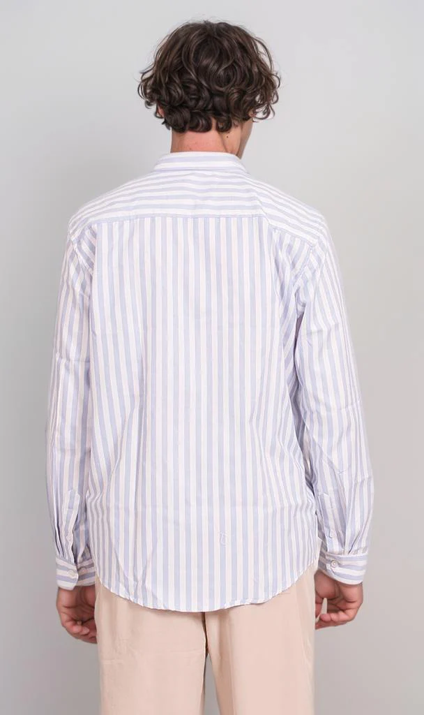 R206385 - Striped Ready Garment Button-Up Shirt - Light Blue & White - Image 2