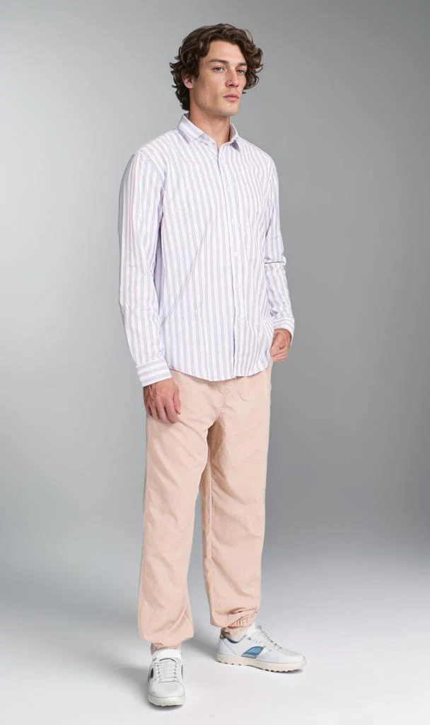 R206385 - Striped Ready Garment Button-Up Shirt - Light Blue & White - Image 5