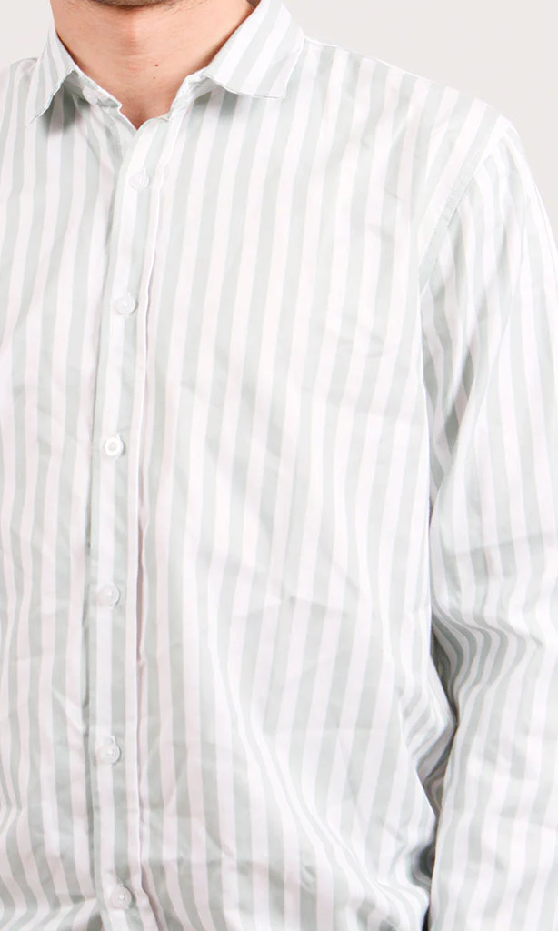R206386-R206386 - Striped Button-Up Shirt - Off-White - Image 3