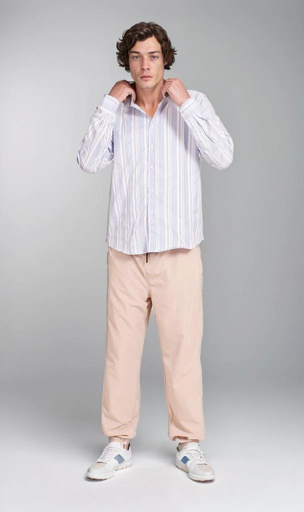 R206391 - Ready Garment Striped Long-Sleeve Shirt - Light Blue & White - Image 4