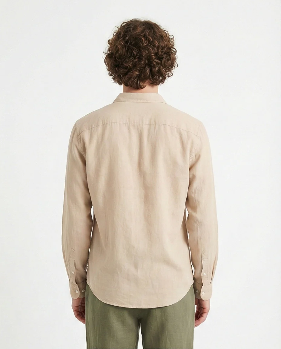R206393-R206393 - Long Sleeve Textured Shirt - Sand - Image 2