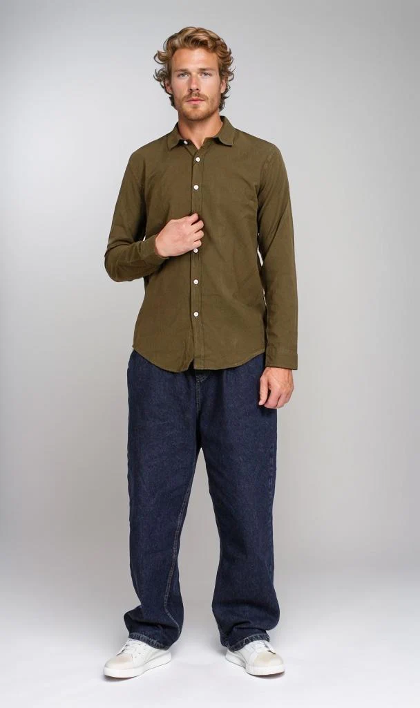 R206395-R206395 - Button-Up Shirt - Olive Green - Image 4