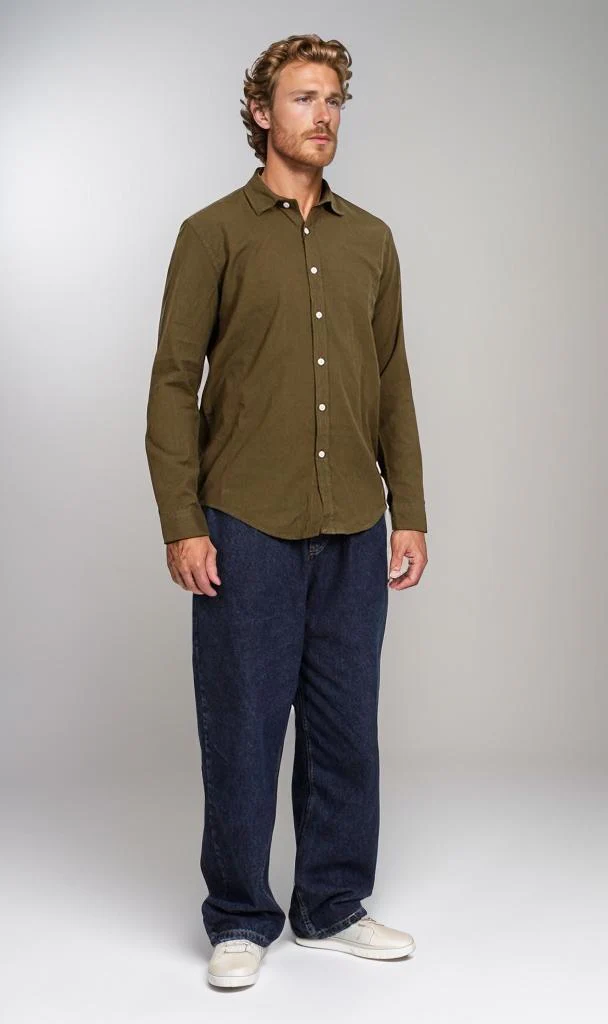 R206395-R206395 - Button-Up Shirt - Olive Green - Image 5